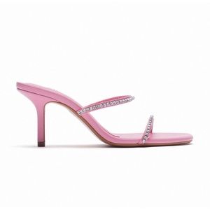 NWT- Zara- Sparkly Strapped Heeled Sandals